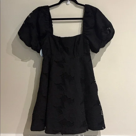 Hill House Home Matilda Lace Mini Dress in Black Cotton Lace Sz. Small NWT - Picture 5 of 13